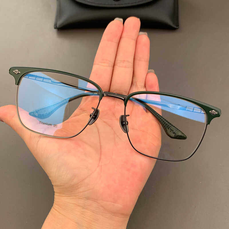 新品眼镜框架纯钛超轻百搭款全框复古大脸型眉毛架全框男女近视镜