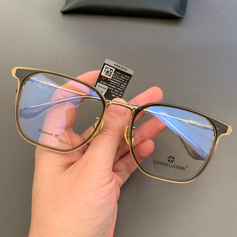 麦克心罗心眼镜框架新品超轻学生纯钛百搭男女个性多边形大框近视