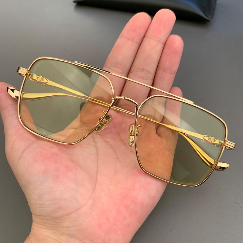 麦克心罗心太阳镜浅色黄时尚个性百搭近视太阳镜男女款式复古潮流