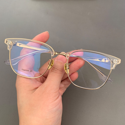 眼镜框架新品女复古文艺全框纯钛