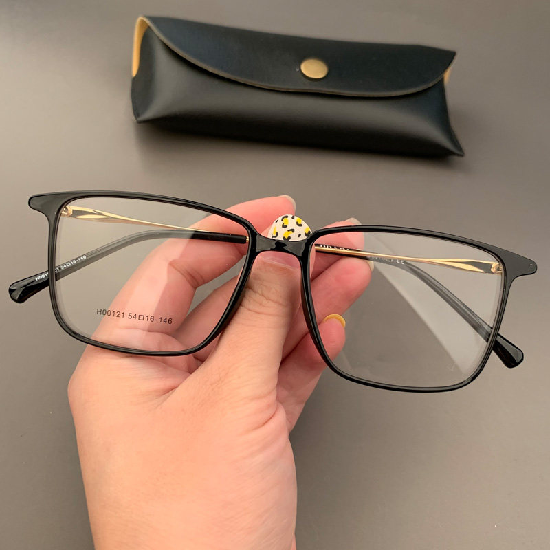 麦克心罗心眼镜框架超轻商务板材细边男女个性透明色近视平光眼镜