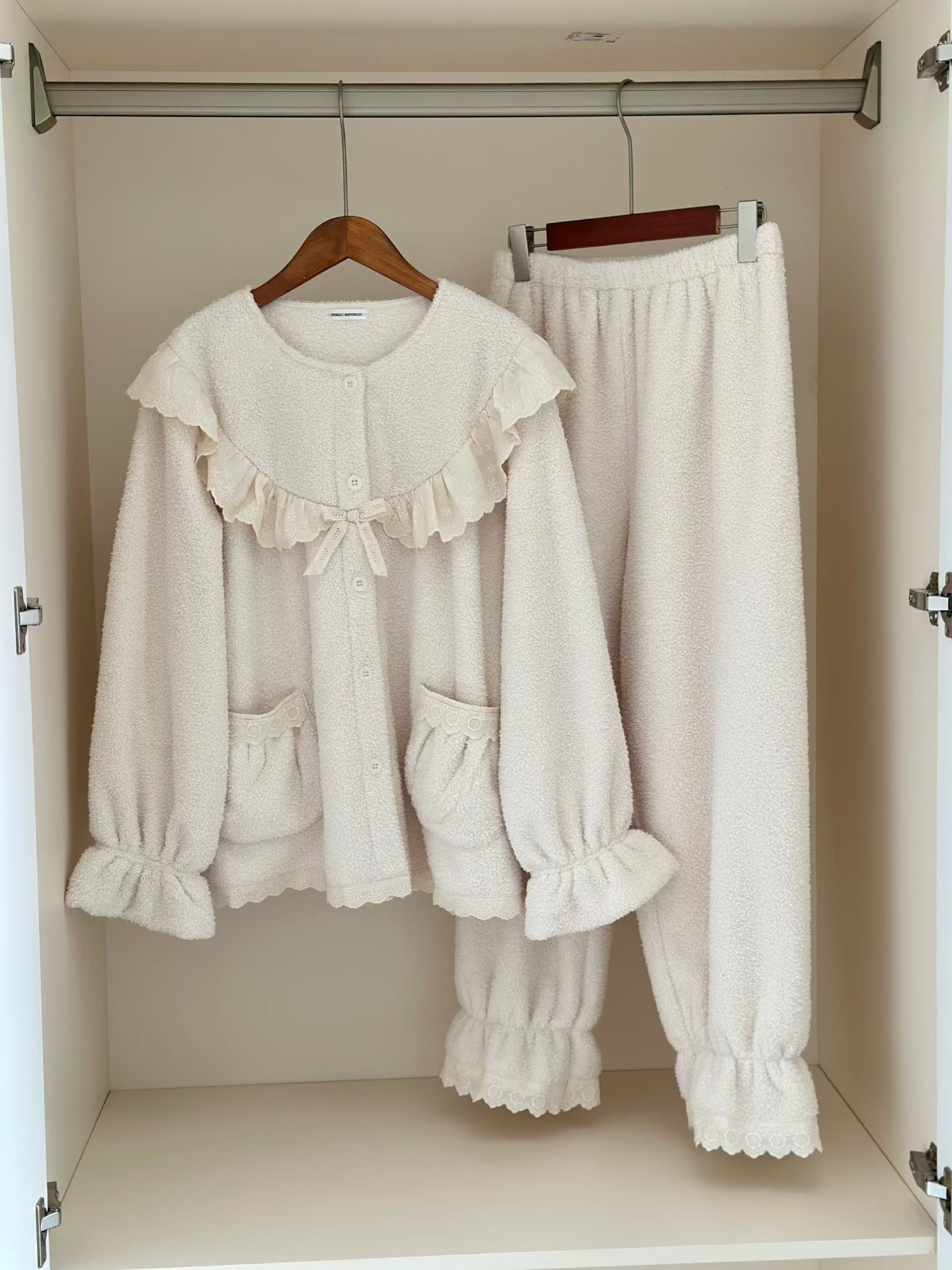 public re public2025年秋冬季新款韩国睡衣甜美公主风珊瑚绒保暖