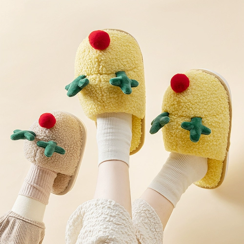 Тапочки, демисезонная обувь, домашние милые удерживающие тепло туфли, коллекция 2021, плюшевые, мягкая подошва, семейный стиль