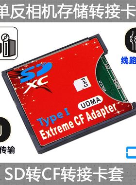 CY SD转CF-I I卡套 SDHC SLR单反机适配器 支持wifi SD卡转接卡套支持无线  2TB 单反相机卡 TYPE I型薄卡