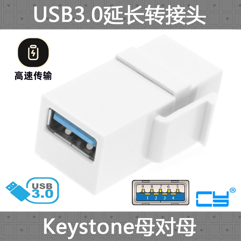 面板usb母对母墙装转接头