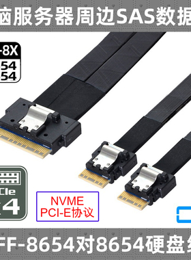 CY Slim SFF-8654 8i转2个8643  OCULINK SAS 8087阵列8611数据线