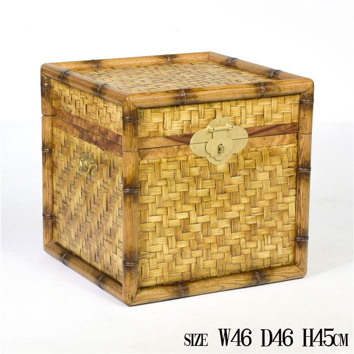 竹节箱子内衬老樟木箱茶置物高档优雅器物茶艺摆设怀旧收藏字画