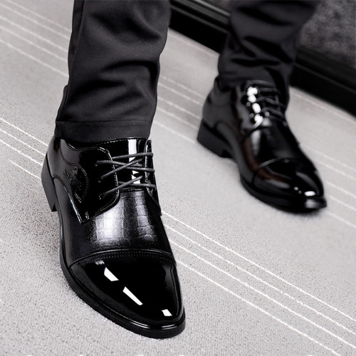 男士内增高商务休闲皮鞋