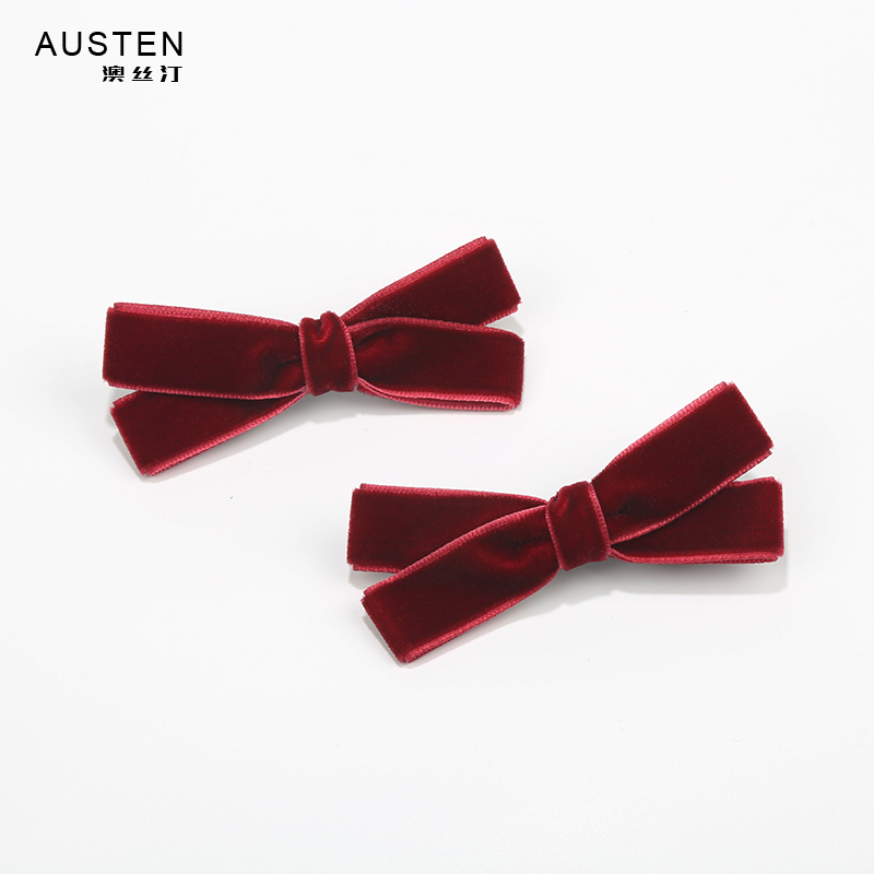 日系丝绒蝴蝶结甜美双马尾发夹