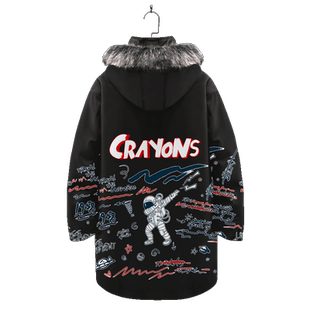 冬季羽绒服男加厚大码中长款外套nasa宇航员联名棉服韩版潮流衣服