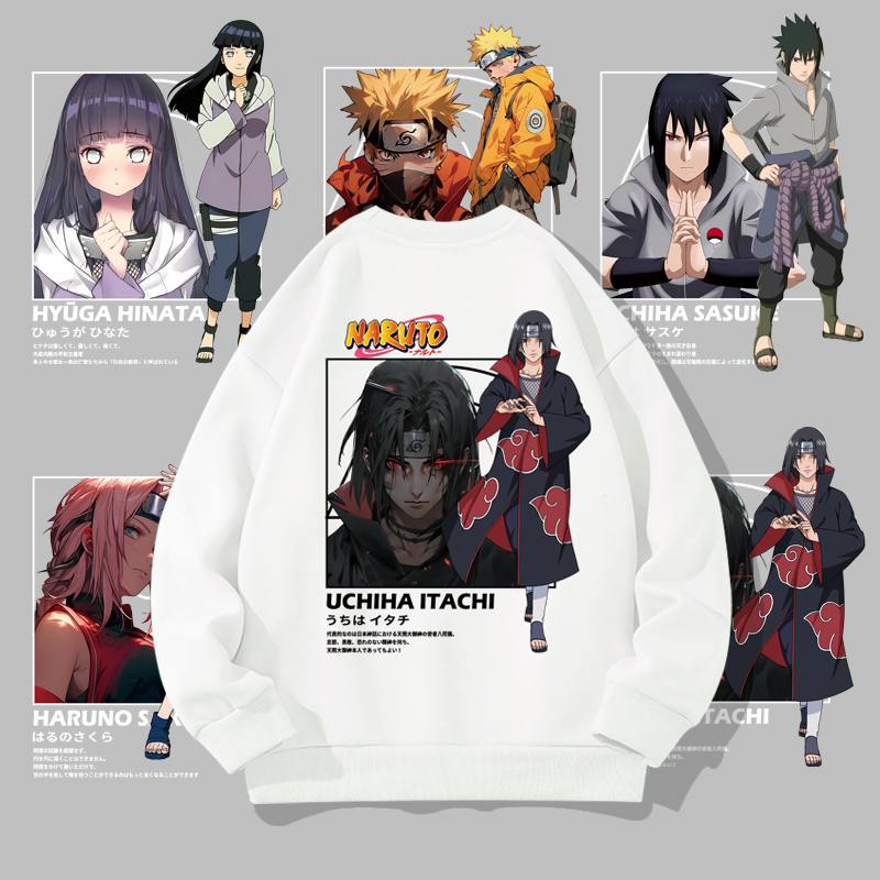 2024新款卫衣外套男生ins潮牌火影忍者cos服痛衣动漫圆领长袖T恤