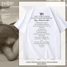 TaylorSwift泰勒TTPD曲目印花短袖T恤男霉霉演唱会应援服纯棉半袖