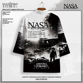 羽织防晒kimono衬衫 2025新款 道袍男nasa宇航员印花披风薄外套夏季