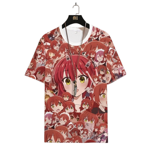 动漫联名短袖T恤男孤独摇滚伊地知虹夏cos服痛衣宽松大码透气半袖
