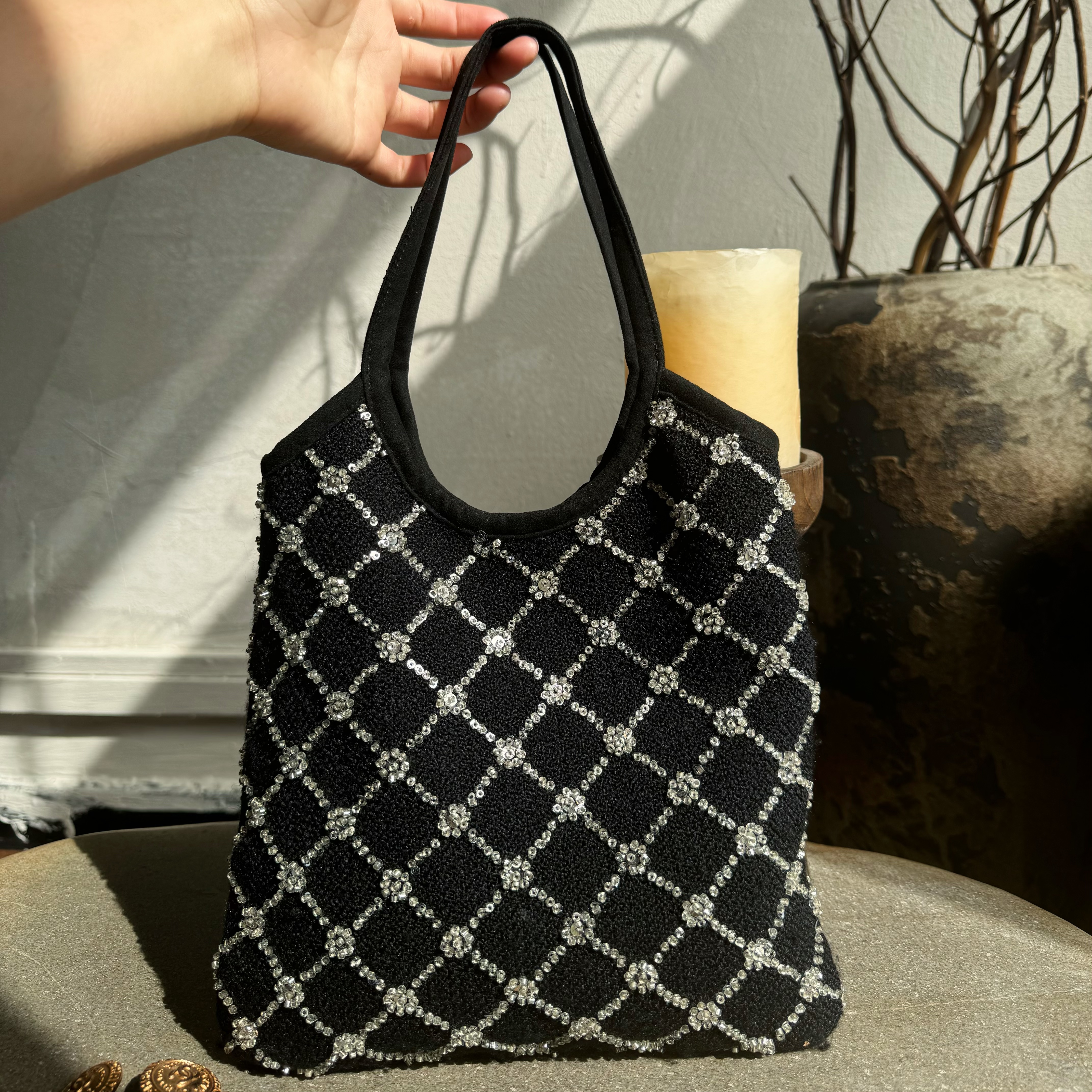 复古格纹手拎包女2025新款小众