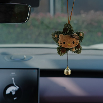 YOLOFEI hellokitty进口诺贝松车挂KT猫车载后视镜装饰送圣诞礼物