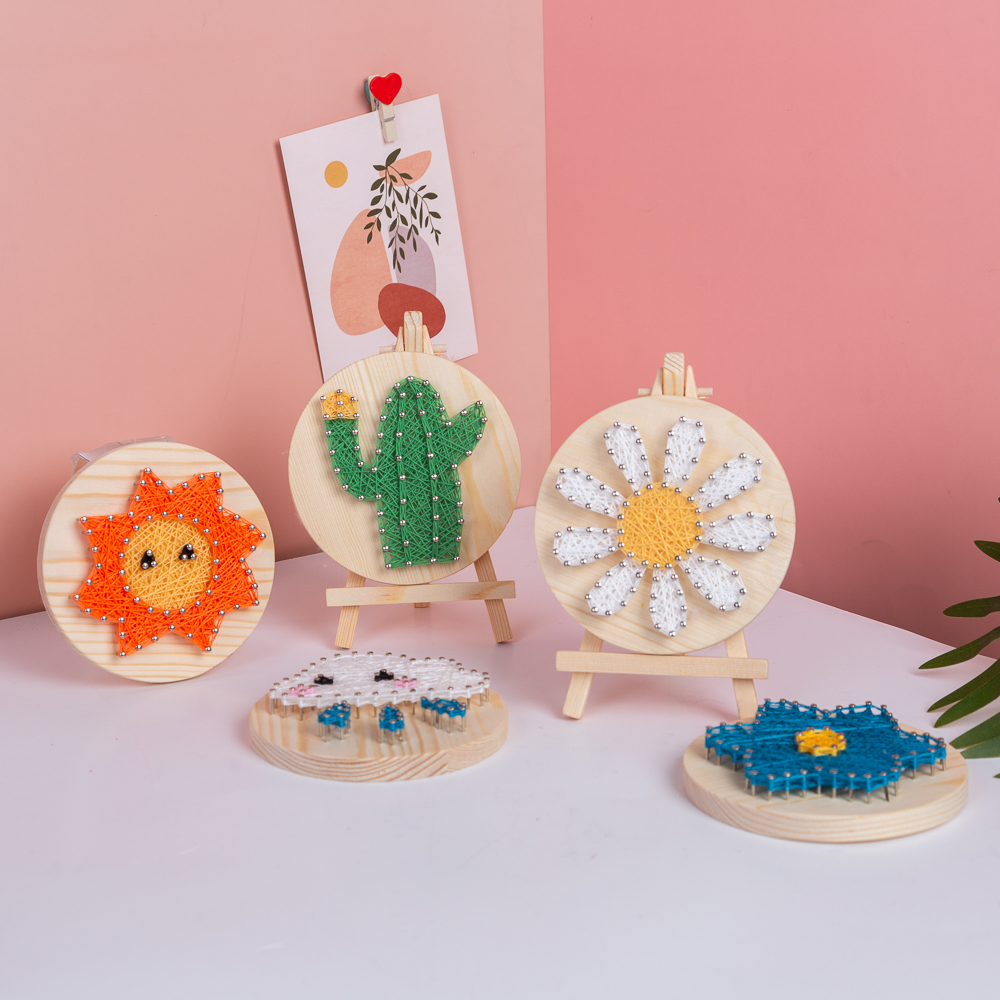 钉子绕线画DIY弦丝画亲子装饰画