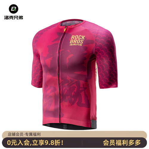 洛克兄弟男款骑行服短袖速干透气
