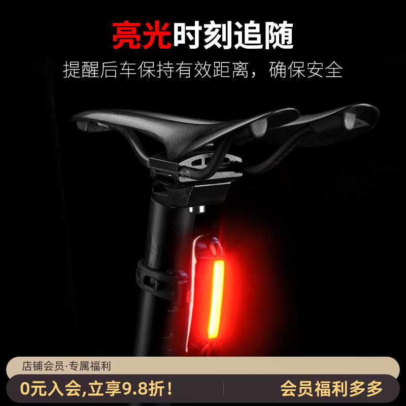 洛克兄弟 新款山地自行车骑行尾灯USB充电警示灯夜骑尾灯装备包邮