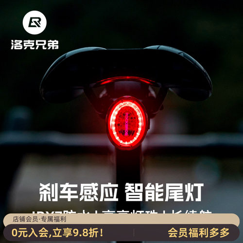 洛克兄弟自行车尾灯智能刹车感应