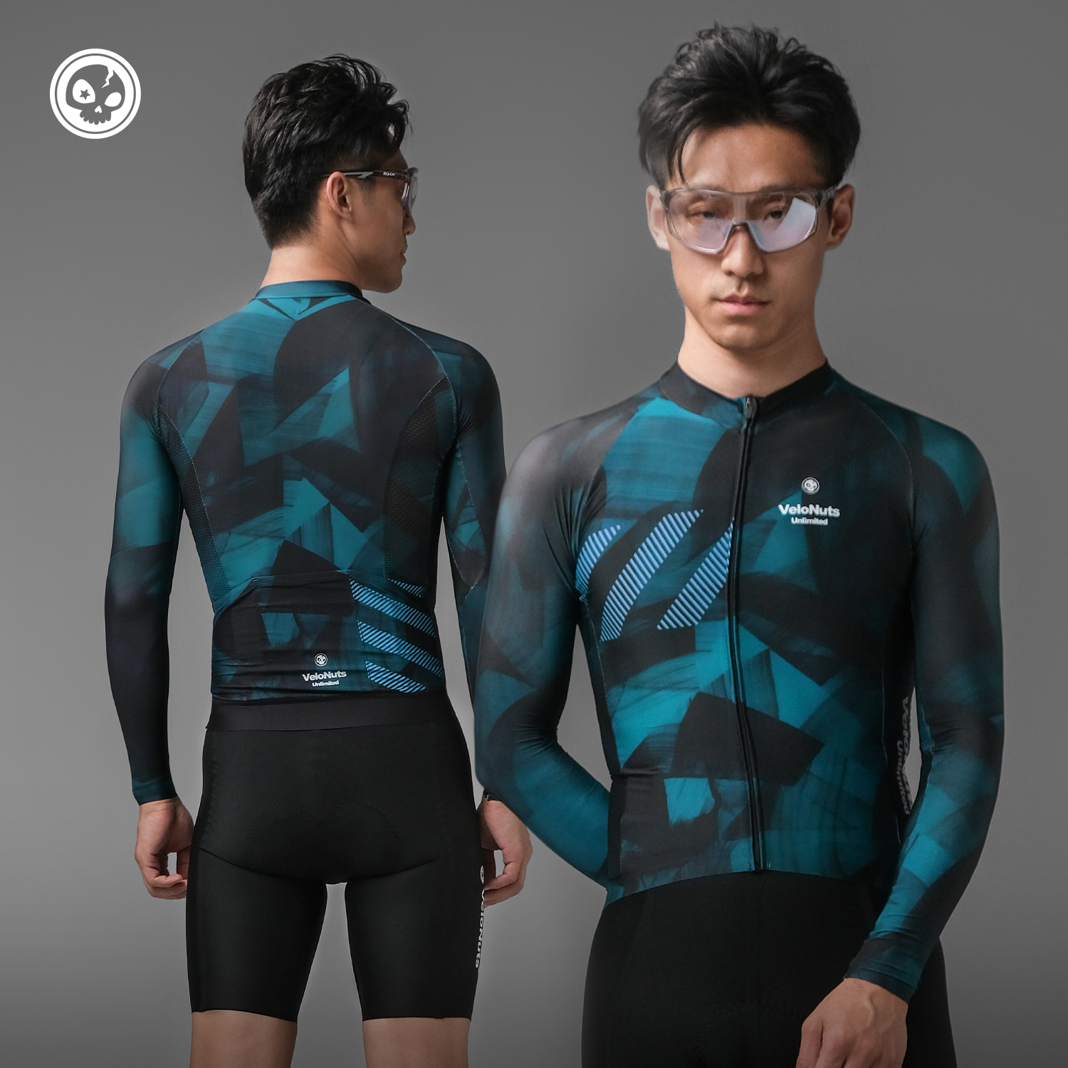 VNS小骷髅骑行服男款长袖上衣夏
