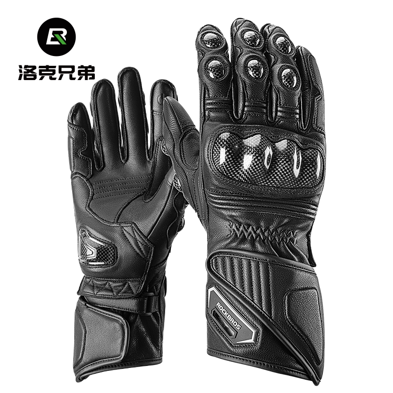 洛克兄弟骑行手套羊皮保暖防摔