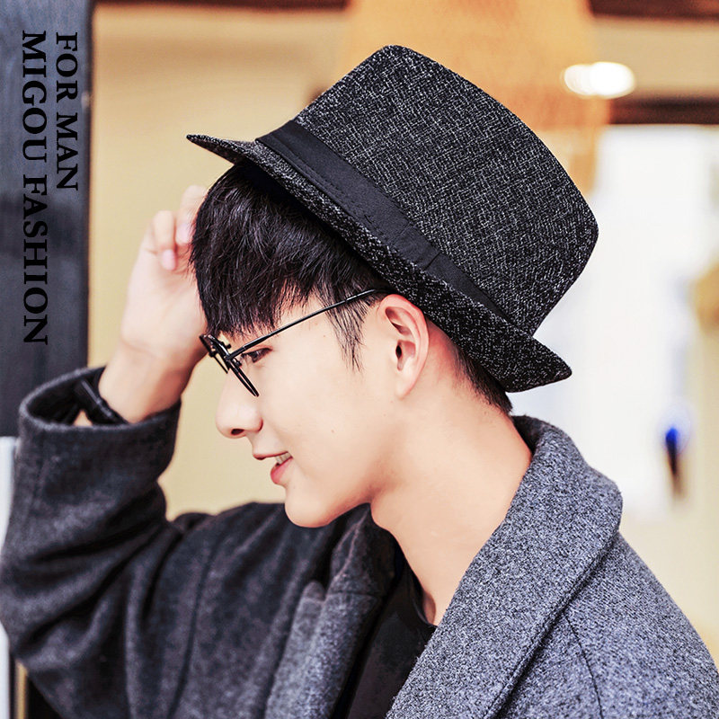 帽子男士礼帽韩版潮新款春夏舞台爵士帽英伦复古绅士帽子