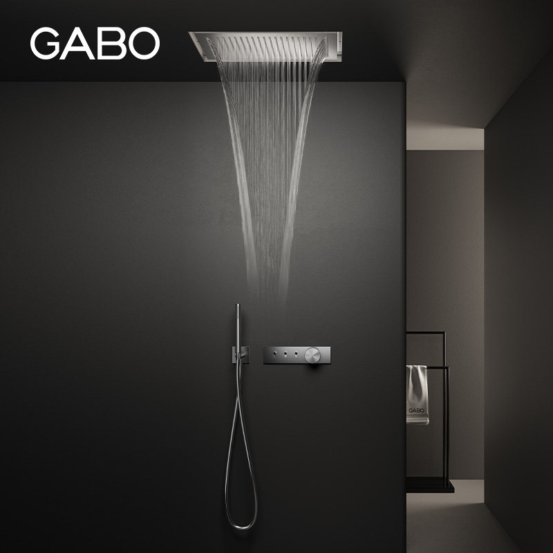 观博GABO 三功能暗装淋浴花洒入墙预埋雨淋大顶喷花洒套装18M033