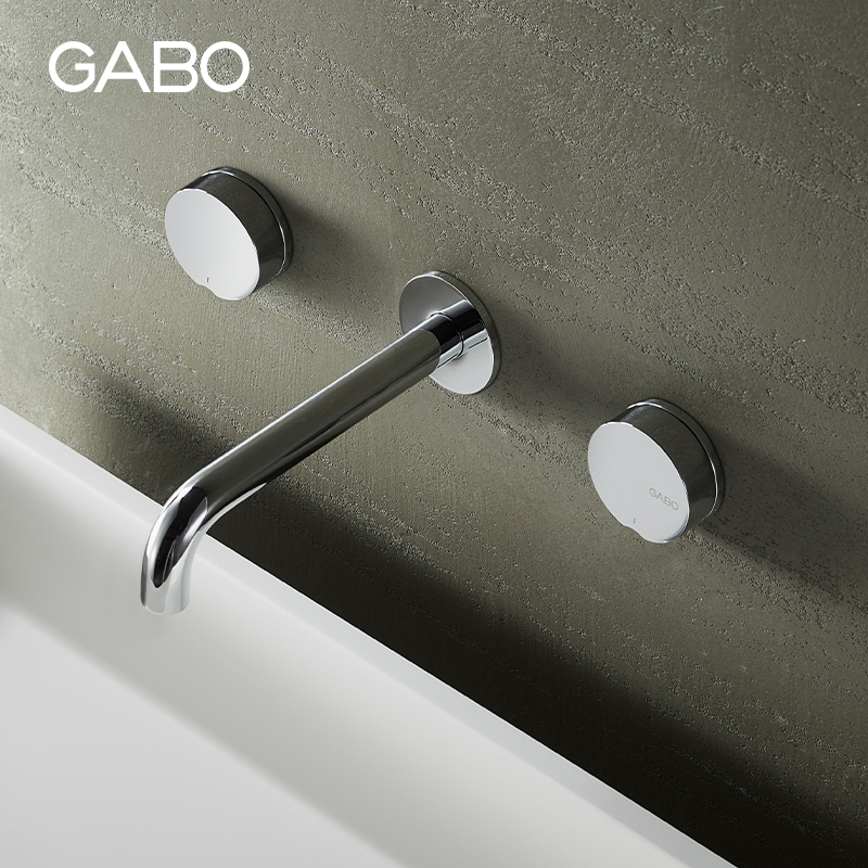 观博入墙式冷热双控面盆龙头