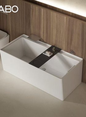 观博GABO 卫生间高分子人造石浴缸1.6米酒店单裙边泡澡浴缸 K8602