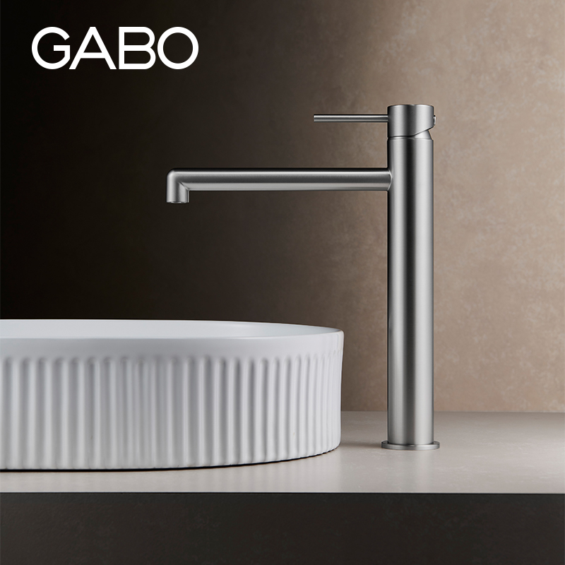 观博GABO 家用冷热水龙头卫生间洗脸盆台上盆水龙头不锈钢 18N012
