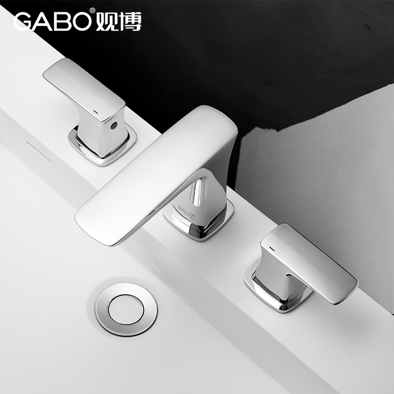 观博坐式面盆龙头铜单把单孔