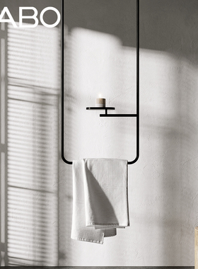 GABO观博家用吊杆式毛巾架 卫生间悬挂式浴巾架烛光浴缸架19E020