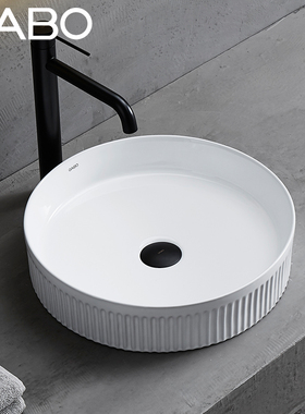 QC 观博GABO家用卫生间洗手盆小户型陶瓷台上盆圆形洗面盆10396