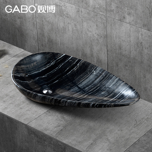 观博GABO大理石台上艺术盆家用台上盆面盆个性 定制 洗手面盆10501