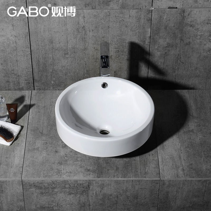 陶瓷半嵌入式洗脸盆观博