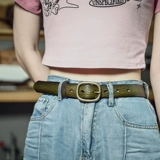 Ретро бронзовый ремень, универсальные штаны ручной работы, из натуральной кожи, простой и элегантный дизайн