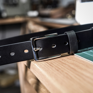 钢扣简约时尚 腰带 真皮皮带男头层牛皮针扣潮年轻人学生简约百搭裤