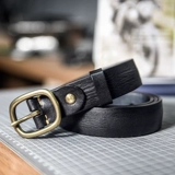 Ретро бронзовый ремень, универсальные штаны ручной работы, из натуральной кожи, простой и элегантный дизайн