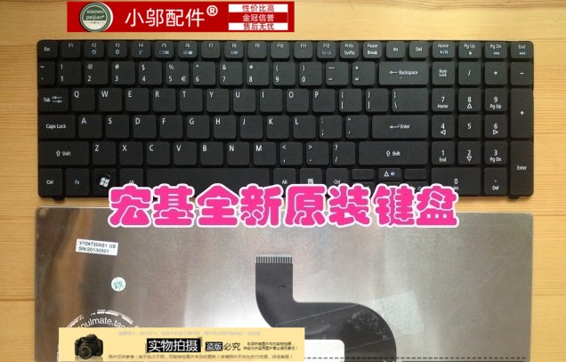 gateway捷威 NS51C02c-P622G32Mnkk ZR9B US NV55C笔记本键盘
