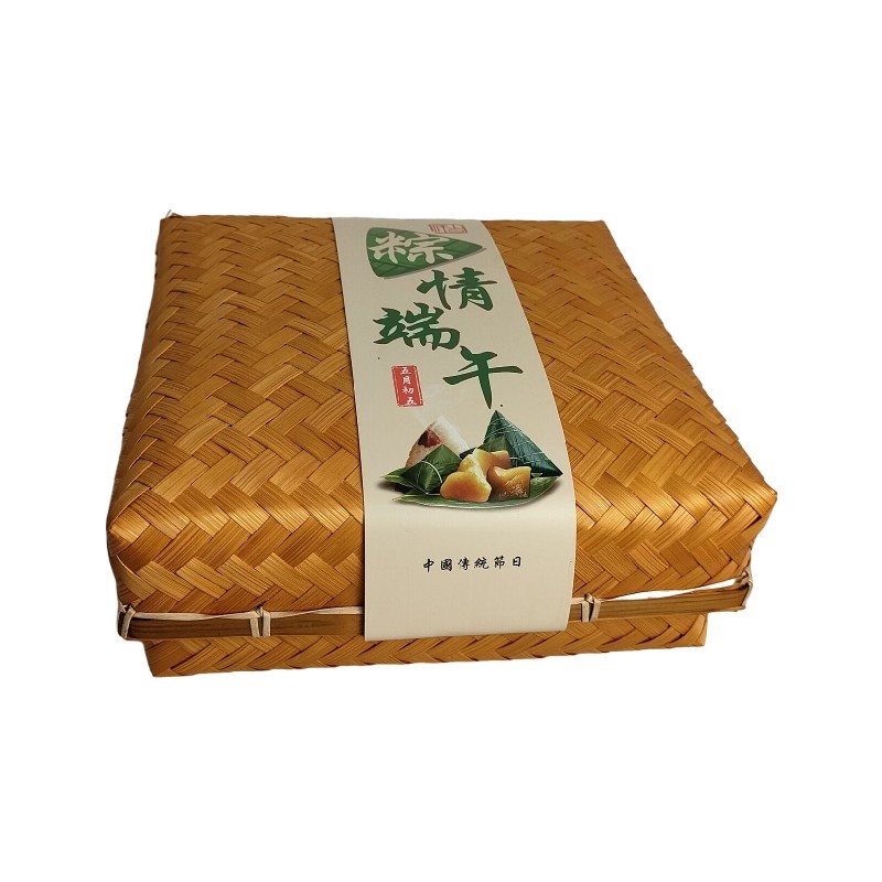 手工竹编节日包装空盒茶叶食品包装篮复古竹篮端午粽子礼品盒