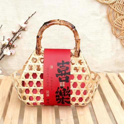 竹编镂空婚礼伴手礼手工DIY