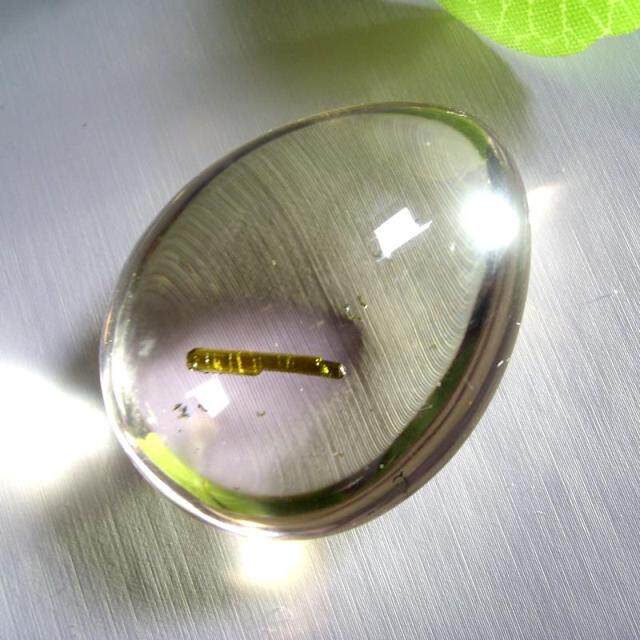 绿晶林 天然水晶白水晶包裹体绿碧玺吊坠