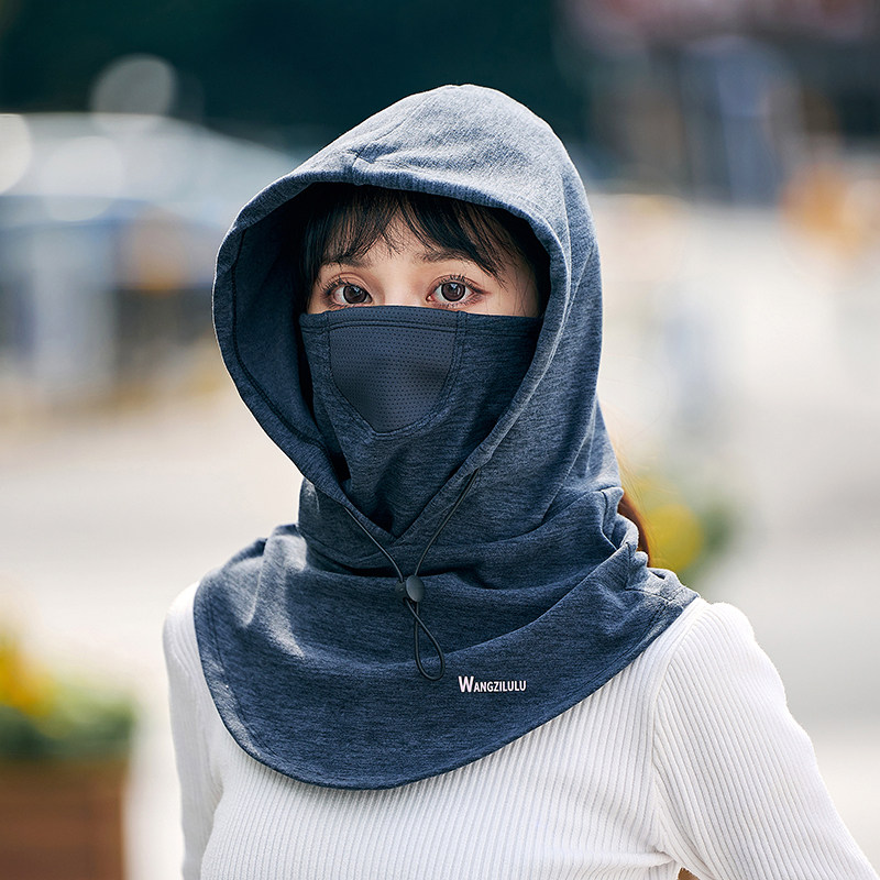 韩版连体卫衣帽女冬天保暖帽子套头围脖套两用一体加厚护耳帽搭配