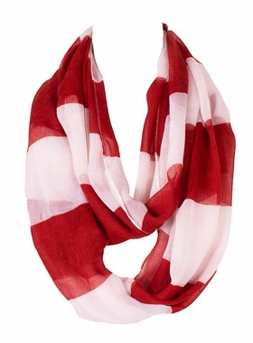 charming charlie外贸欧美条纹印花巴厘纱百搭围脖脖套