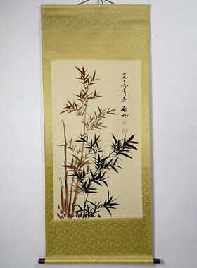 酒店茶楼启功竹子书法丝绸画