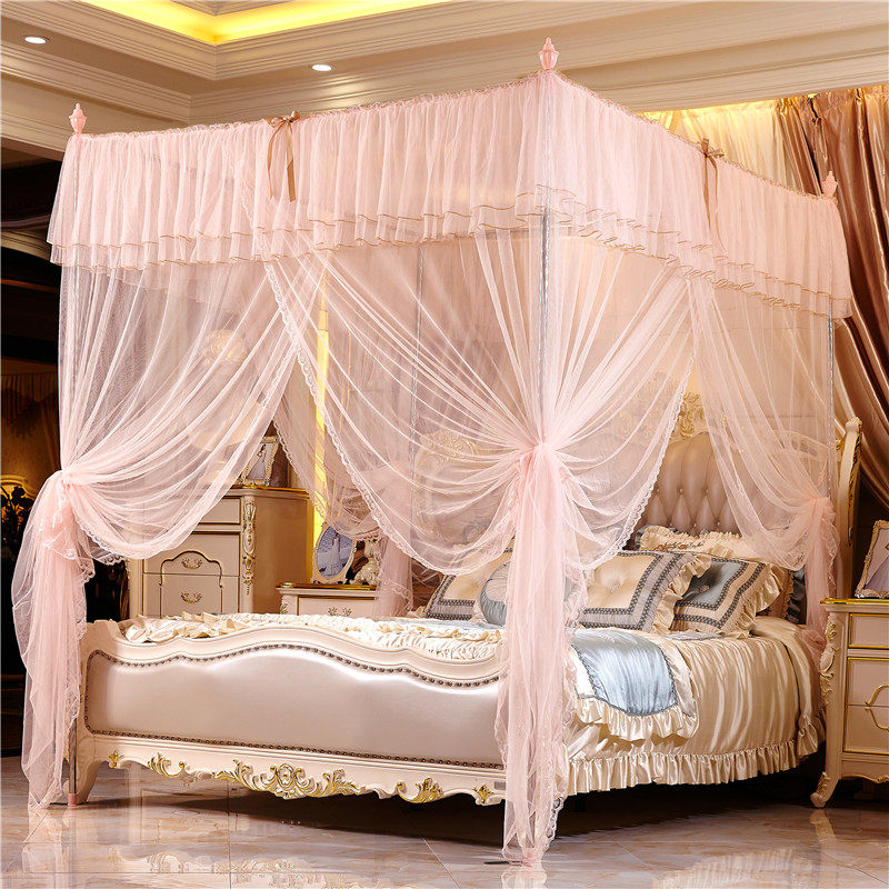 加粗25mm不锈钢支架落地式蚊帐三开门1.5m1.8m双人家用2.2m床帐子