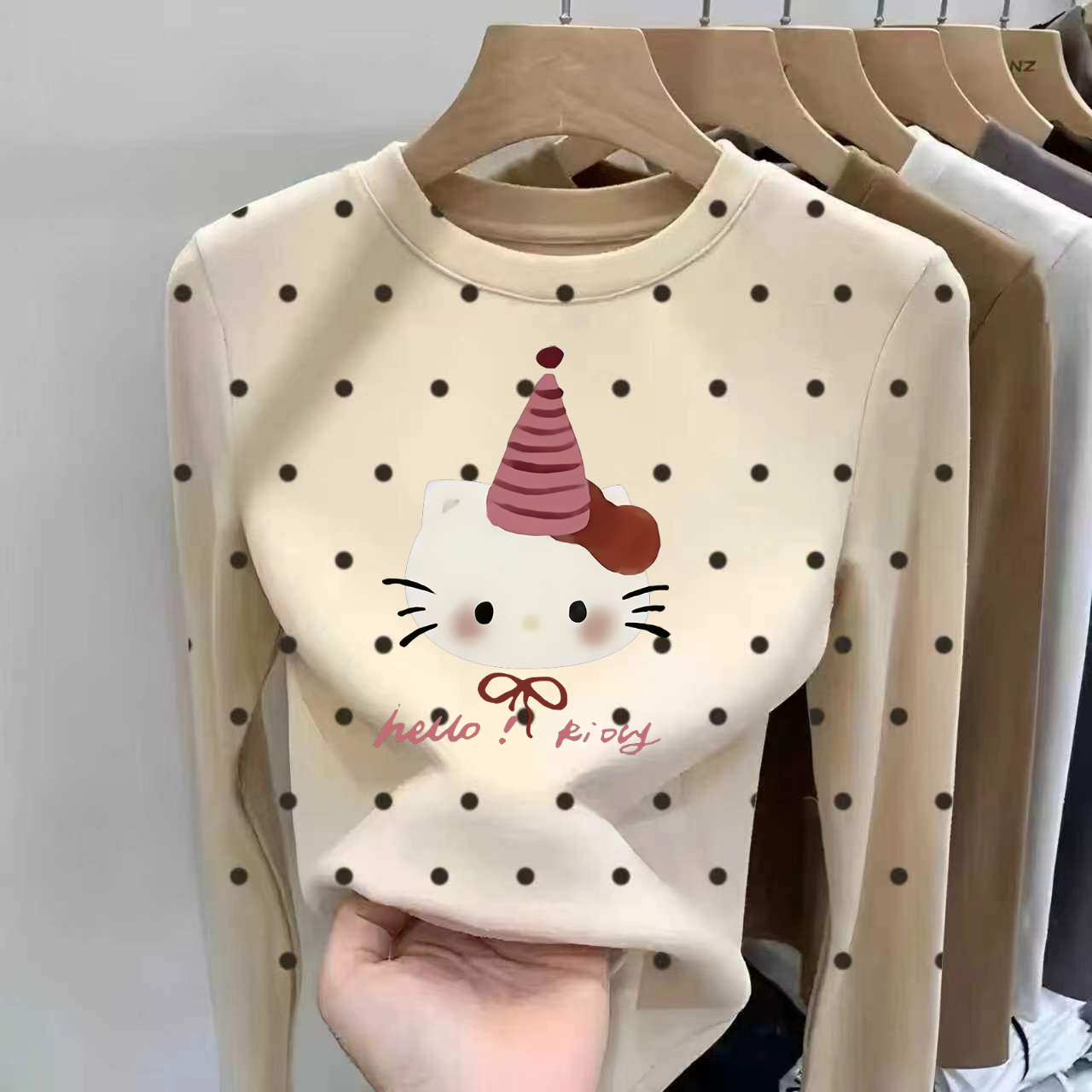 kitty猫秋冬女童德绒打底衫