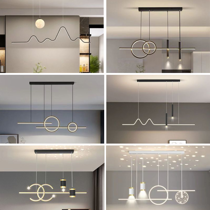 餐厅吊灯具现代简约米家智能语音2025新款长条餐桌吧台轻奢高级感