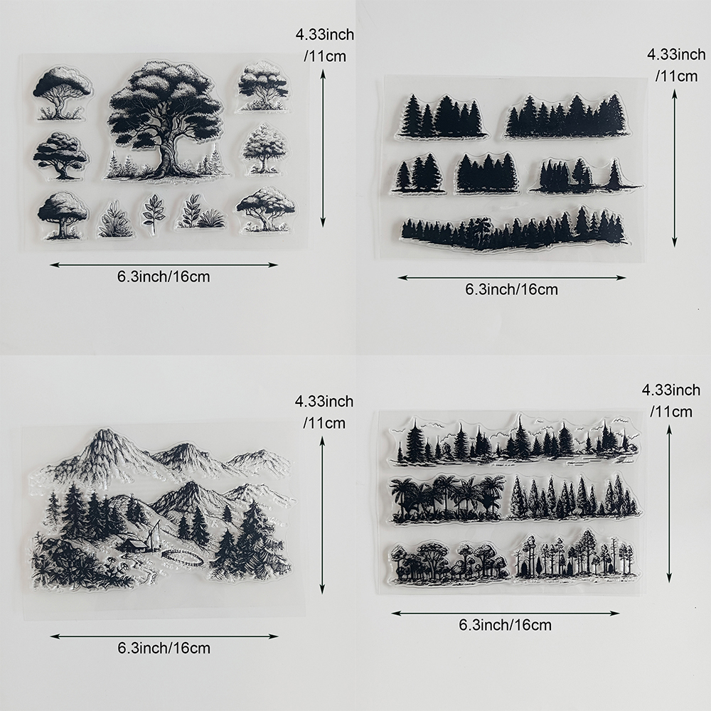 章先生 手账 印章 树风景橡皮章硅胶 软胶素描 透明印章